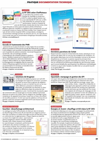 Page intérieure du magazine Cahiers Techniques du Bâtiment
