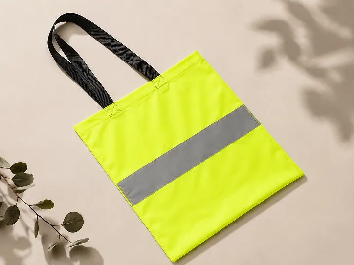 Tote bag confectionné à partir d'un gilet haute visibilité recyclé