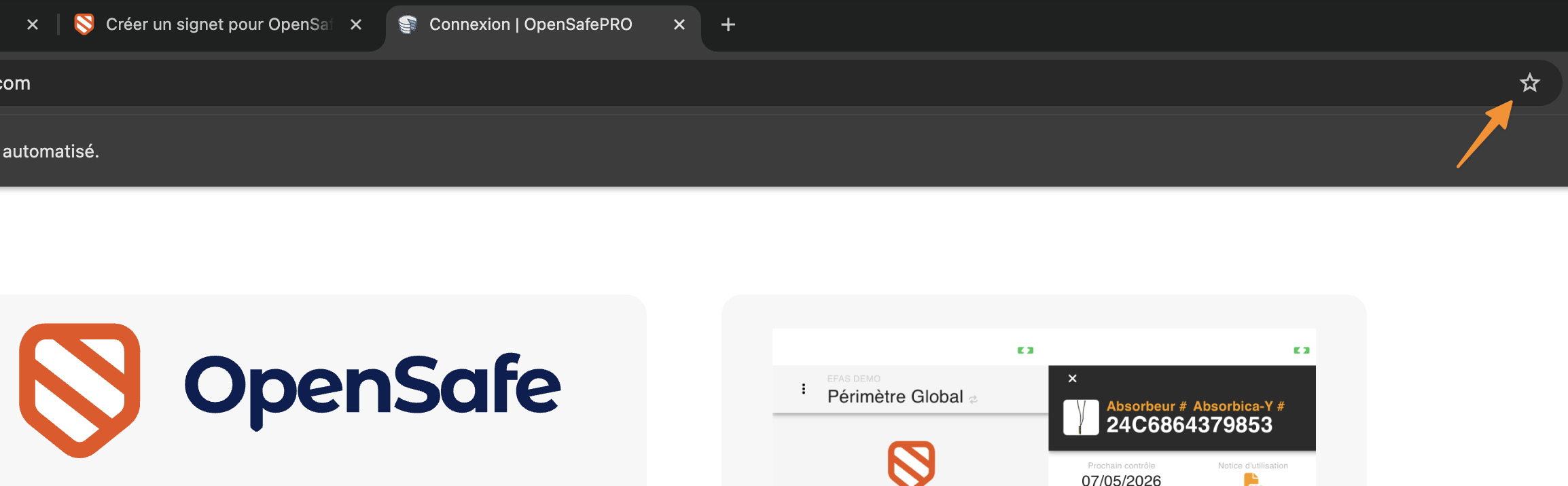Étoile favoris Chrome
