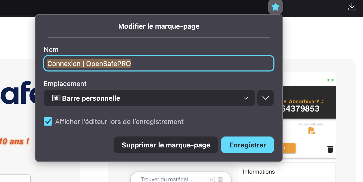 Édition favori Firefox