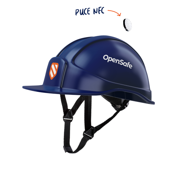 Casque de chantier bleu